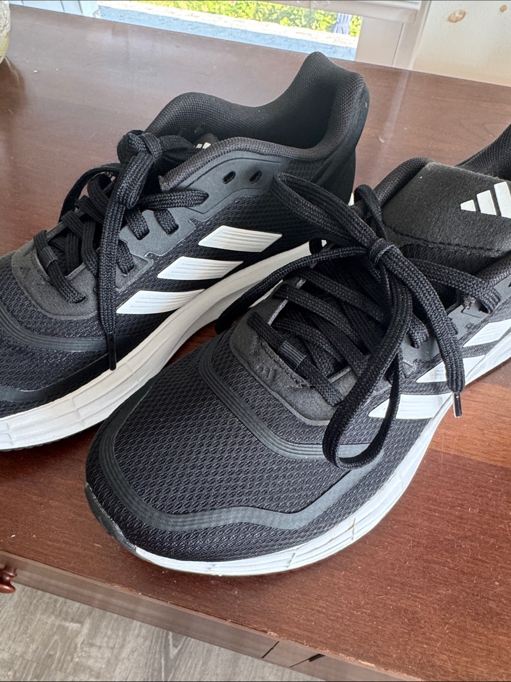 adidas Lightnotion Black Athletic Running Shoes with White Stripes